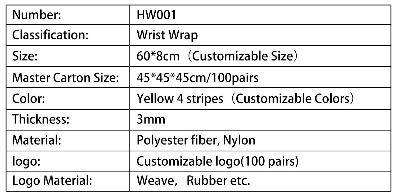 Yellow 4 Stripes Wrist Straps