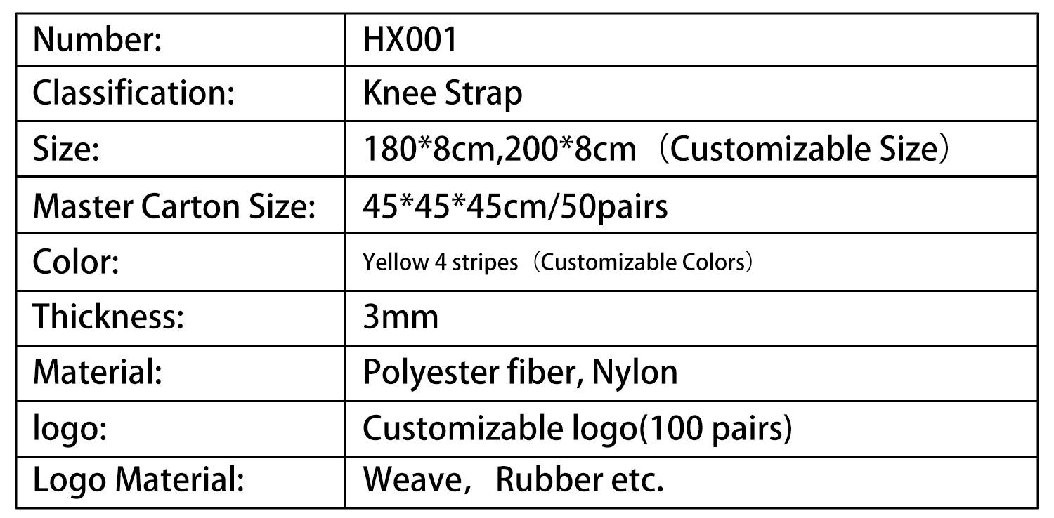 Yellow 4 Stripes Knee Strap