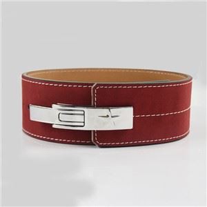 Cowhide Lever Buckle Red Belt